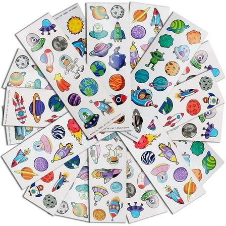 ArtCreativity Space Sticker Assortment – 1,000  Stickers, Space Theme & Planet Stickers For Kids, Waterproof Vinyl Water Bottle Stickers Bulk