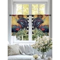 thumbnail image 4 of Vintage Sunflower Rooster Sheer Curtains for Living Room Bedroom Pastoral Watercolor Plaid Sheer Curtains 45 Inch Long 2 Panels Set Light Filtering Curtain Window Treatments Drapes for Dining Room, 4 of 6