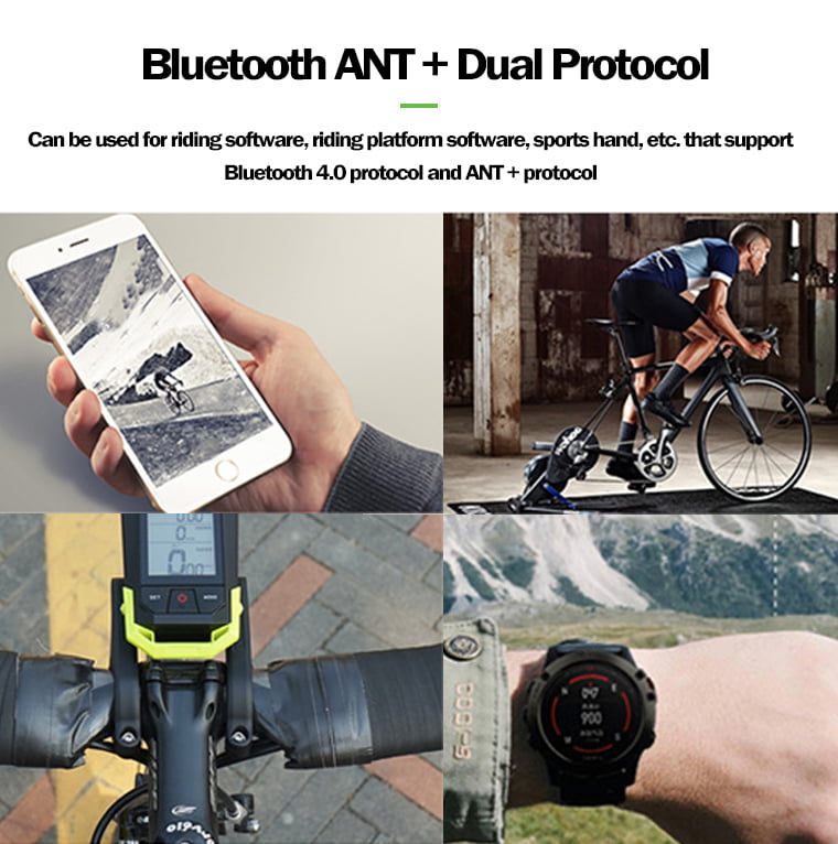 Wireless Bluetooth Speed Cadence Sensor 2 in 1 Bicycle IP67 Waterproof Bike ANT 