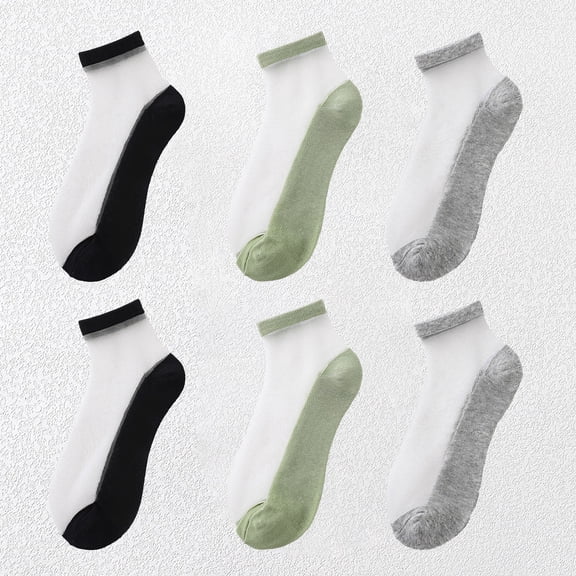 Chic Women's Summer Thin Ankle Socks Soft for Casual 6Pk