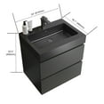 thumbnail image 5 of CITTANEO 24 inch Floating Bathroom Vanity with Black Sink, Modern Bathroom Cabinet in Gray, 5 of 7