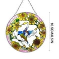 thumbnail image 3 of Stained Glass Window Hanging Hummingbird Window Suncatcher 6 Inch Glass Panel with Metal Chain and Hooks Sun Catchers Indoor Wall Art Home Decor Gift for Bird Lovers Women Mother's Day, 3 of 4