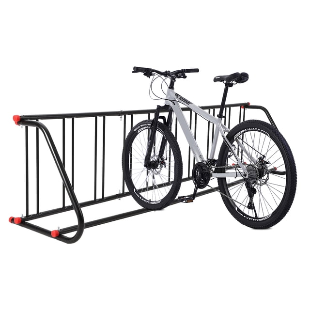 Support de Sol Yiwa pour 10 Vélos, Cadre en Acier Résistant à la Rouille, Organisateur de Stationnement Autoportant Simple Face Gain de Place pour Garage Ou Rangement Commercial