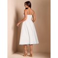 thumbnail image 2 of Elegant White Spaghetti Strap Fit & Flare Midi Dress For Party, Evening, Or Sophisticated Daywear, 2 of 7
