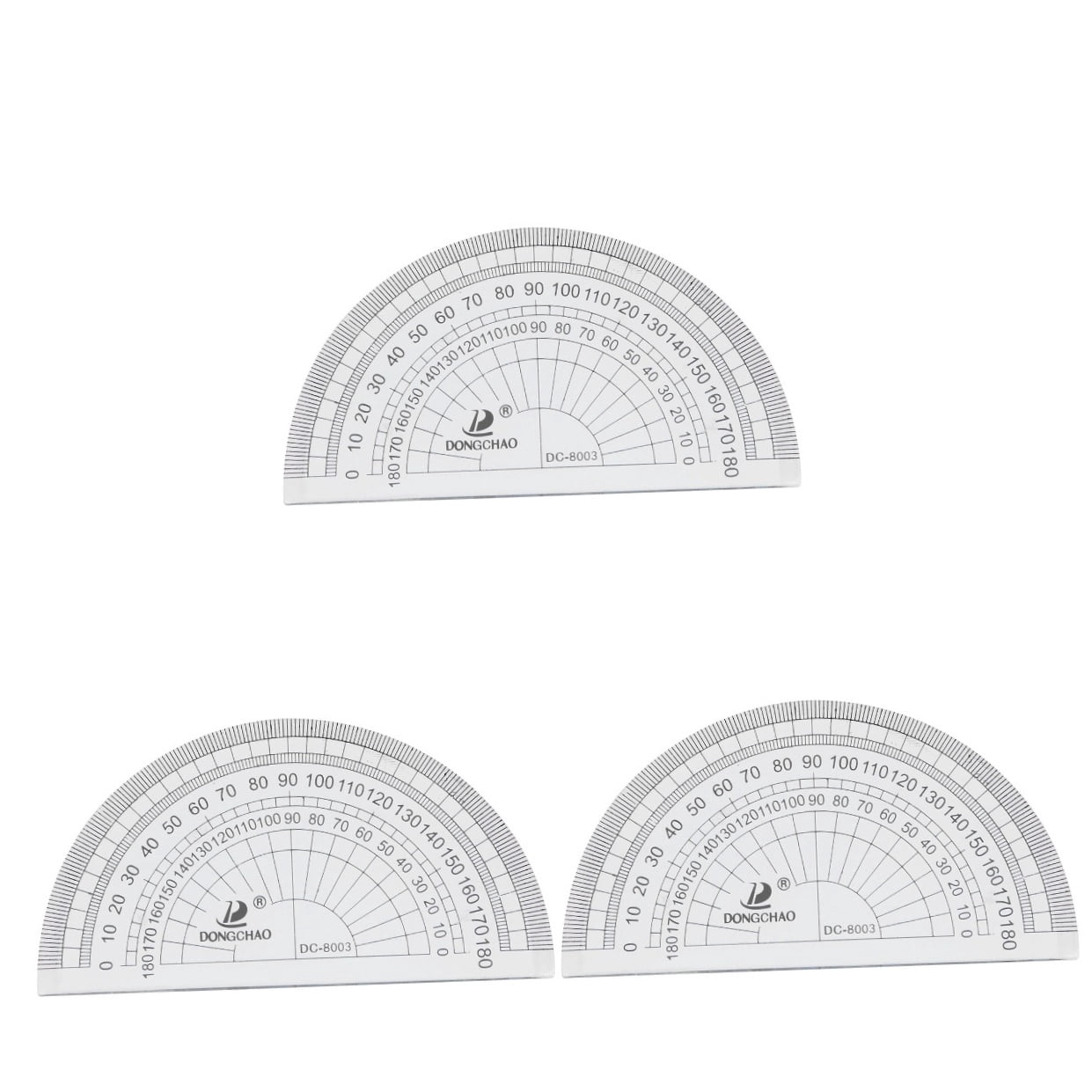3 Pieces Straight Rater Protractor Ruler Metal Student