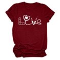 thumbnail image 4 of Camisetas con estampado de letras y cuello redondo de verano para mujer, blusas femeninas cómodas y elegantes, Tops OAVQHLG3B Store lin121212, 4 of 5
