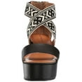thumbnail image 2 of Lucky Brand GWINDOLIN Espadrille Wedge Sandal Black Leather Open Toe Platform (5.5, Black/Natura), 2 of 6