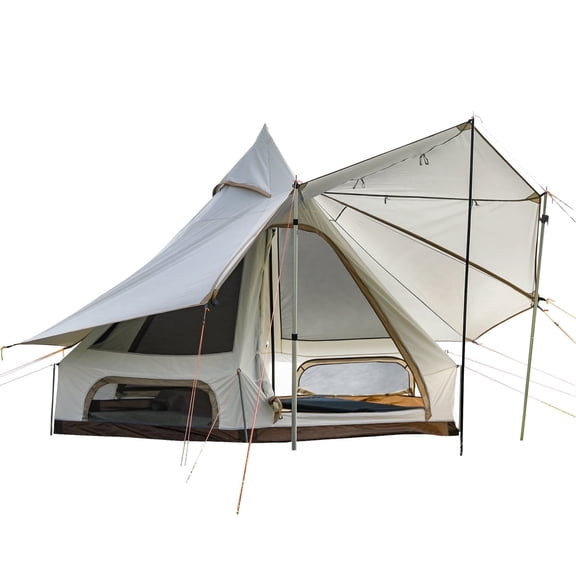 KingCamp Bell Tent for Camping, 2-4 Person All Season Waterproof Family Bell Tent, Luxury Camping Tents