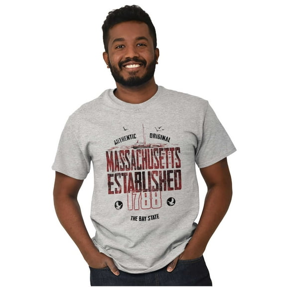 Massachusetts Rugged Outdoors Sailing Men's Graphic T Shirt Tees Brisco Brands S