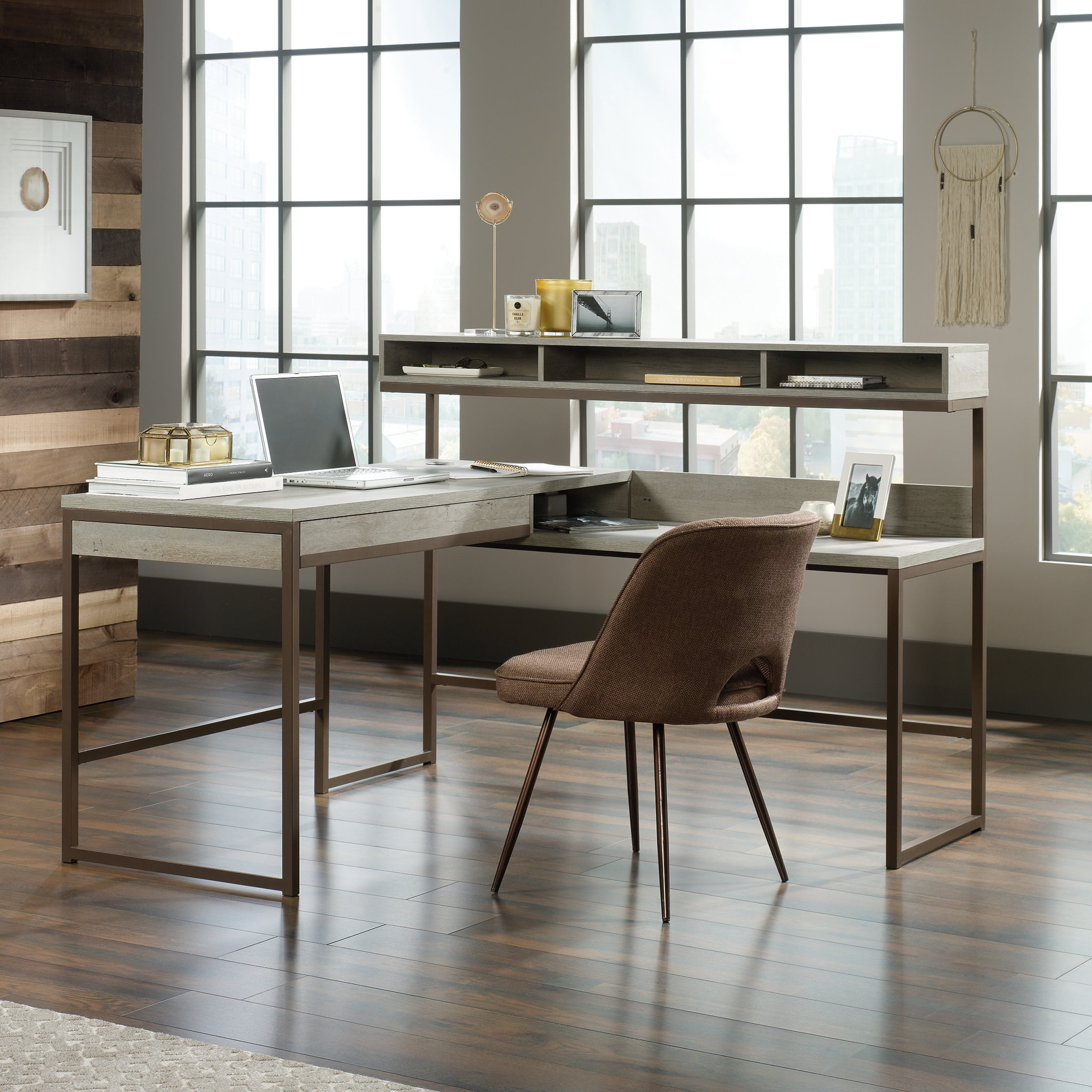 Sauder Manhattan Gate L-Shaped Desk, Mystic Oak Finish - Walmart.com
