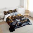 thumbnail image 4 of Homewish Jungle Animal Bear Bedding Comforter Set,Natural Mountain Stream Twin Comforter Sets,Brown Stones Bedding Set For Boys Kids,Luxury Bedroom Decor Reversible,2 Pieces, 4 of 9