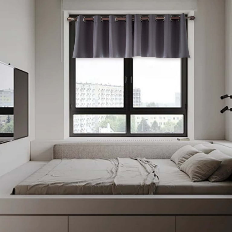 JikouIivo Small Window Curtains for Bathroom,Kitchen Curtain Rod