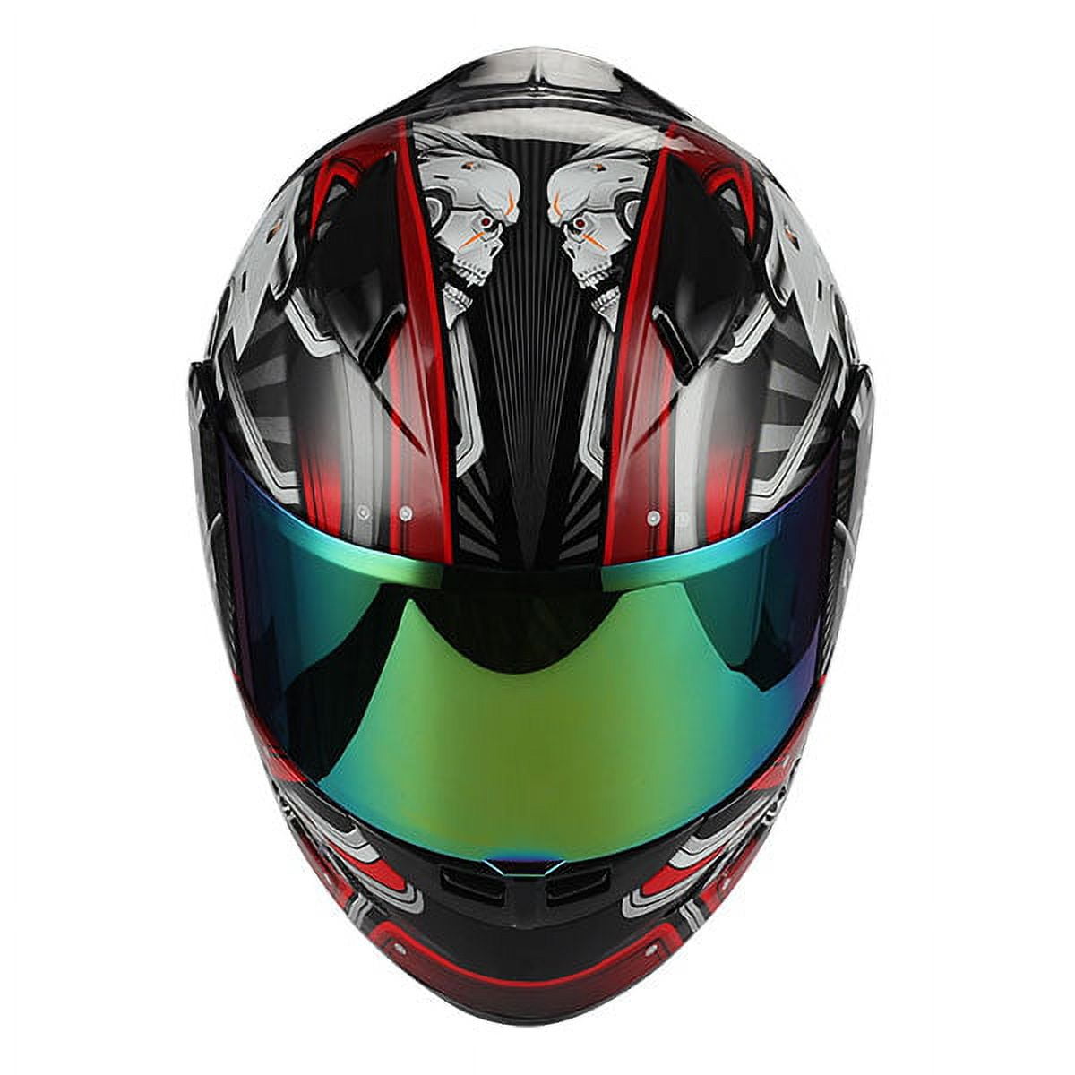 1STORM Adult FULL FACE BIKE MOTORCYCLE HELMET MECHANIC DJ11CLS SKULL RED