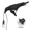 thumbnail image 1 of Aplique de pared para el hogar, resina, pájaro, lámpara de pared, sala de estar, lámpara de enchufe E14, derecho de pájaro, negro, enchufe de EE. UU., Luz de pared Kearding HA003392-10B, 1 of 7