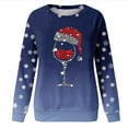 thumbnail image 4 of ZZwxWA Ugly Christmas Sweater for Women Light Up Shiny Red Wine Glass Print Long Sleeve Pullover Fall Novelty Xmas Crewneck Snowflake Sweatshirts On Clearance, 4 of 4