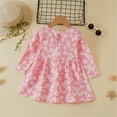 thumbnail image 3 of Toddler Girls Dresses Casual Size 3 Years-4 Years Long Sleeve Print Dress Casual Dresses Spring Fall Tutu Dress, 3 of 4