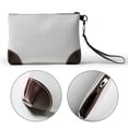 thumbnail image 5 of Leather Clutch 8 X 5. 5 In Wrist Strap And Hand Bag Easy To Carry Lightweight Waterproof And Durable Light Grey, 5 of 6