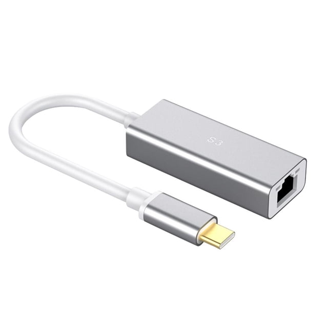 Btafrte S3-8152-C Tipo-C a RJ45 Aleación aluminio 10/100Mbps Convertidor Lan (Plata)
