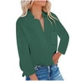 thumbnail image 1 of Bowake Women's Button down Shirts Lapel Long Sleeve Casual Comfy Ladies Work Office Fall Spring Blouse Tees, 1 of 7