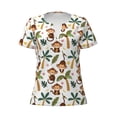 thumbnail image 4 of Wukai Monkeys Swinging from Palms Casual V-Neck Graphic Tees for Women: Lightweight and Breathable Summer Tops with Stylish Design-Medium, 4 of 8