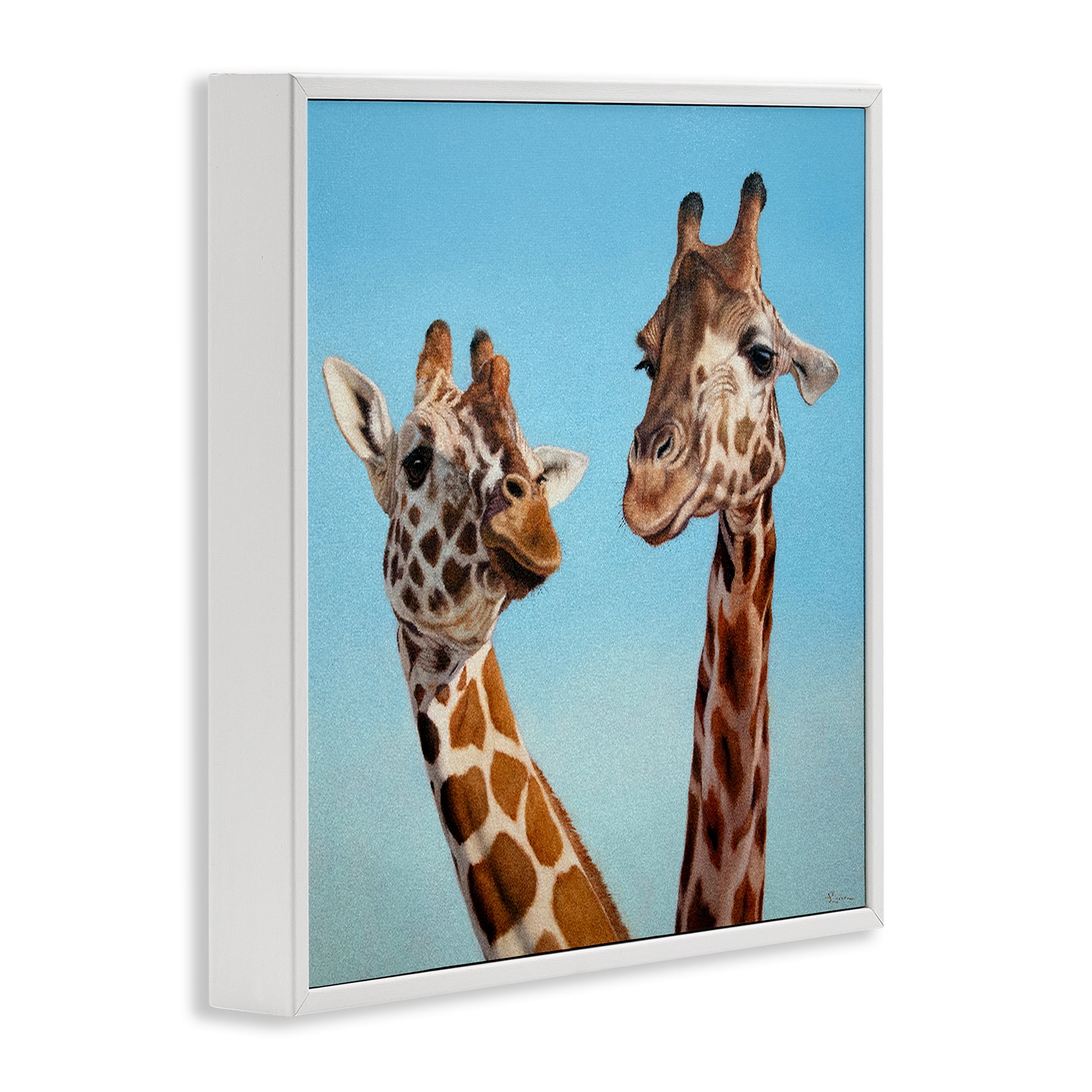 Stupell Industries Romantic Soulmate Giraffes White Framed Giclee Art, design by Lucia Heffernan