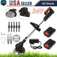 thumbnail image 2 of LELINTA 24V String Trimmer Weed Eater Lawn Edger Grass Brush Cutter, Grass Trimmer Cordless Weed Trimmer 2 Battery,Black, 2 of 8