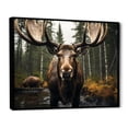 thumbnail image 2 of Designart "Majestic Moose in Brown and Yellow" Animals Floater Framed Canvas Print, 2 of 7