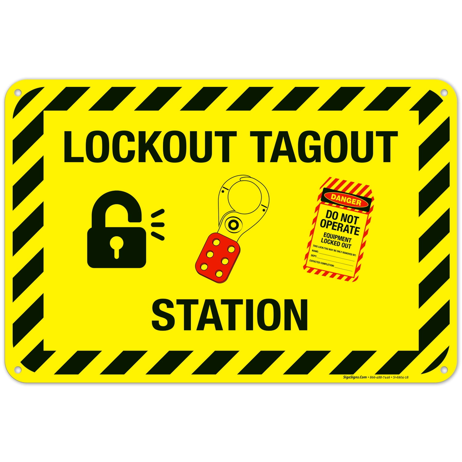 Lockout Tagout Station Sign, - Walmart.com