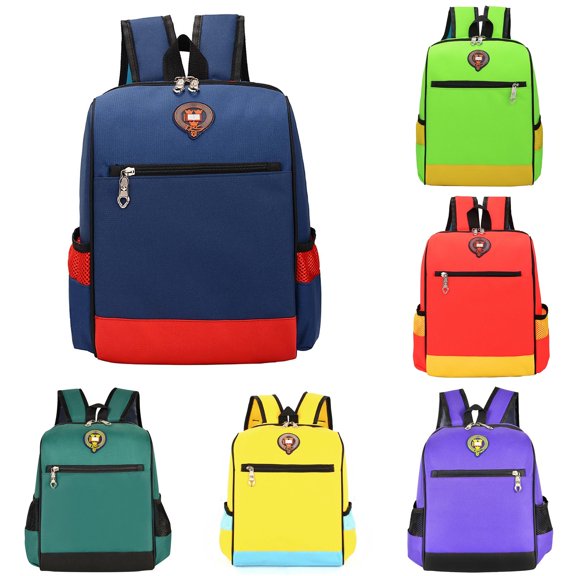 CUZIBR Kids Backpack Lightweight Color Block Durable School Bag For Boys Travel Daypack Multi Zipper Pockets School Bookbag Adjustable Shoulder Straps For Primary Students