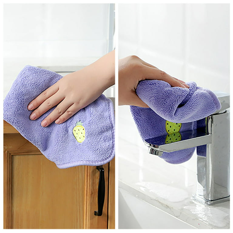 Wedding Kitchen Towels Small Dish Rag Fruit Type Absorbent Repeatable Dishwasher Cleaning Wipe Hanging Towel Dishcloth Kitchen Bathroom Absorbent