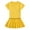 Yellow-16, variant on Ugoldhm Girls Short Sleeve Dresses Summer Cotton Casual Pleated Solid A-Line Crew Neck Dress 1-10 Years