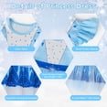 thumbnail image 4 of Vestido de princesa HenzWorld para niñas, azul y blanco, de 5 a 6 años, 4 of 6