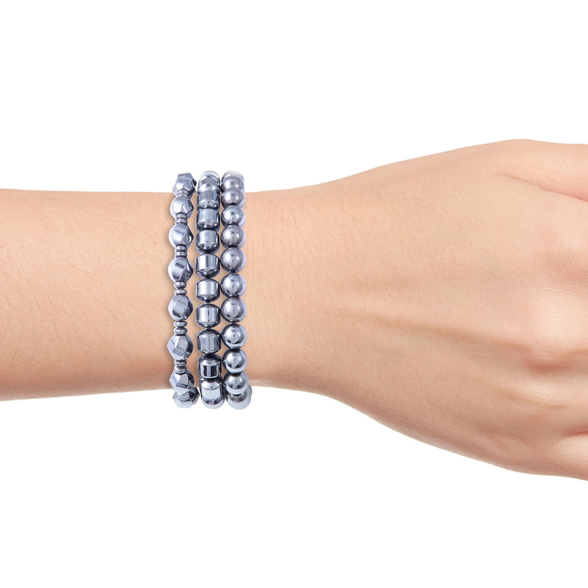Magnetic Therapy Hematite Stone Beads Health Care Bracelet Weight Loss Jewelr LC