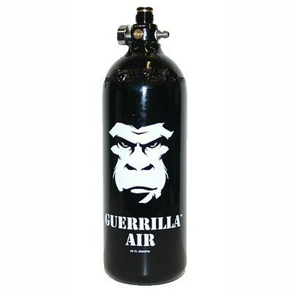 Guerrilla Air 62ci 3000 PSI MYTH Paintball Tank 4 Port Dust Black