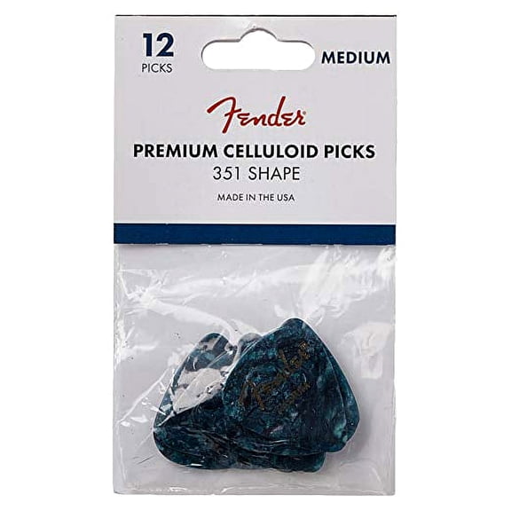 Fender 12 Pack 351 Shape Medium Guitar Picks - Ocean Turquoise