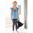 thumbnail image 2 of Millie Loves Lily Girls Blue High-Low Top & Pumpkin Printed Legging Set Size 4T, 2 of 4