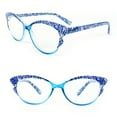 thumbnail image 1 of Cat Eye Frame Spring Hinges Fashion Women's Reading Glasses Blue (+3.00), 1 of 3
