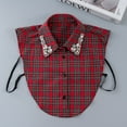 thumbnail image 6 of Eoozwa Classic Plaid Fake Collar Detachable Dickey Collar Half Shirts Blouse False Collar Top for Women Outfits, 6 of 6