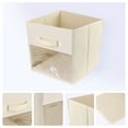 thumbnail image 2 of REGALWOVEN Set of 3 Storage Cube, Fabric Storage Bin with Handle for Shelves Closet, Collapsible Storage Basket for Organizing Clothes Beige 10.6*10.6*11in, 2 of 6