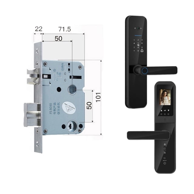 Door Lock, Tuya Digital Electronic Smart Door Lock With Biometric Camera Fingerprint Smart Card Password Key Unlock ,Easy to Install