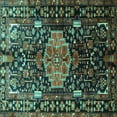 thumbnail image 1 of Ahgly Company Indoor Square Persian Turquoise Blue Traditional Area Rugs, 5' Square, 1 of 4
