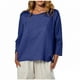 thumbnail image 3 of Camiseta blanca para mujer,Camiseta informal estampada de manga 3/4 para mujer, corte holgado, poliéster, cuello redondo, para uso diario, sopatenor, 3 of 9