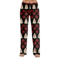 thumbnail image 7 of WTOBBY Women's Anime Design Pajama Pants with Christmas Print, Sleepwear for Casual Use, Elastic Waist for Comfort, Straight Leg Yoga Trousers, Ideal for Home and Lounge,Vermilion M, 7 of 7