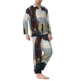 thumbnail image 2 of Naloa Clear Sky Mountain Red Dragon Men’s Pajamas Set - Long Sleeve Button Down Sleep Shirt and Pajama Bottoms Sleepwear Set-XX-Large, 2 of 7