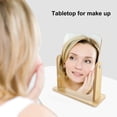 thumbnail image 5 of Home Tabletop Mirror Bathroom Bedroom Swivel Makeup Mirror with Wood Stand, 5 of 5
