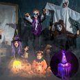 thumbnail image 4 of Sombrero con luces LED para vacaciones de Halloween que brilla intensamente, se puede usar en la cabeza o como colgante, sombrero de bruja, Kits de decoración para fiestas Zigzag violeta más luz Bearachild HA007401-01, 4 of 6