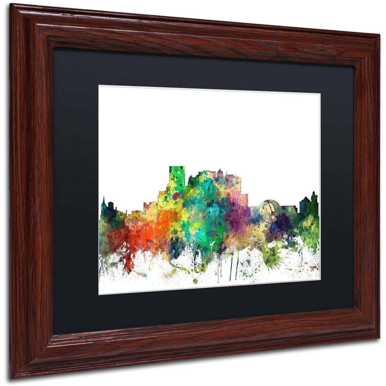 Trademark Fine Art "El Paso Texas Skyline SP" Canvas Art by Marlene Watson, Black Matte, Wood Frame