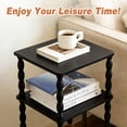 thumbnail image 5 of Wooden Side Table, Small End Table with Storage Shelf,  Bedside Coffee Table Night Stand for Living Room, Bedroom, Office and Small Spaces oak Black Rustic Brown, 5 of 8