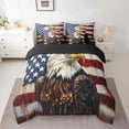 thumbnail image 2 of Feelyou Wildlife Eagle Boys Bedding Comforter Set 7pcs, Vintage American Flag Queen Bedding Sets, Rustic Farmhouse Hunting Reversible Queen Sheet Sets, Lightweight Room Decor, 2 of 7