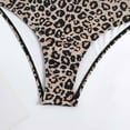thumbnail image 5 of WREESH Womens One Piece Swimsuits Fashion Leopard Print Tight Fitting Bikini Swimsuit Chiffon Overskirt Suit Sleeveless Bathing Suits Brown, 5 of 9